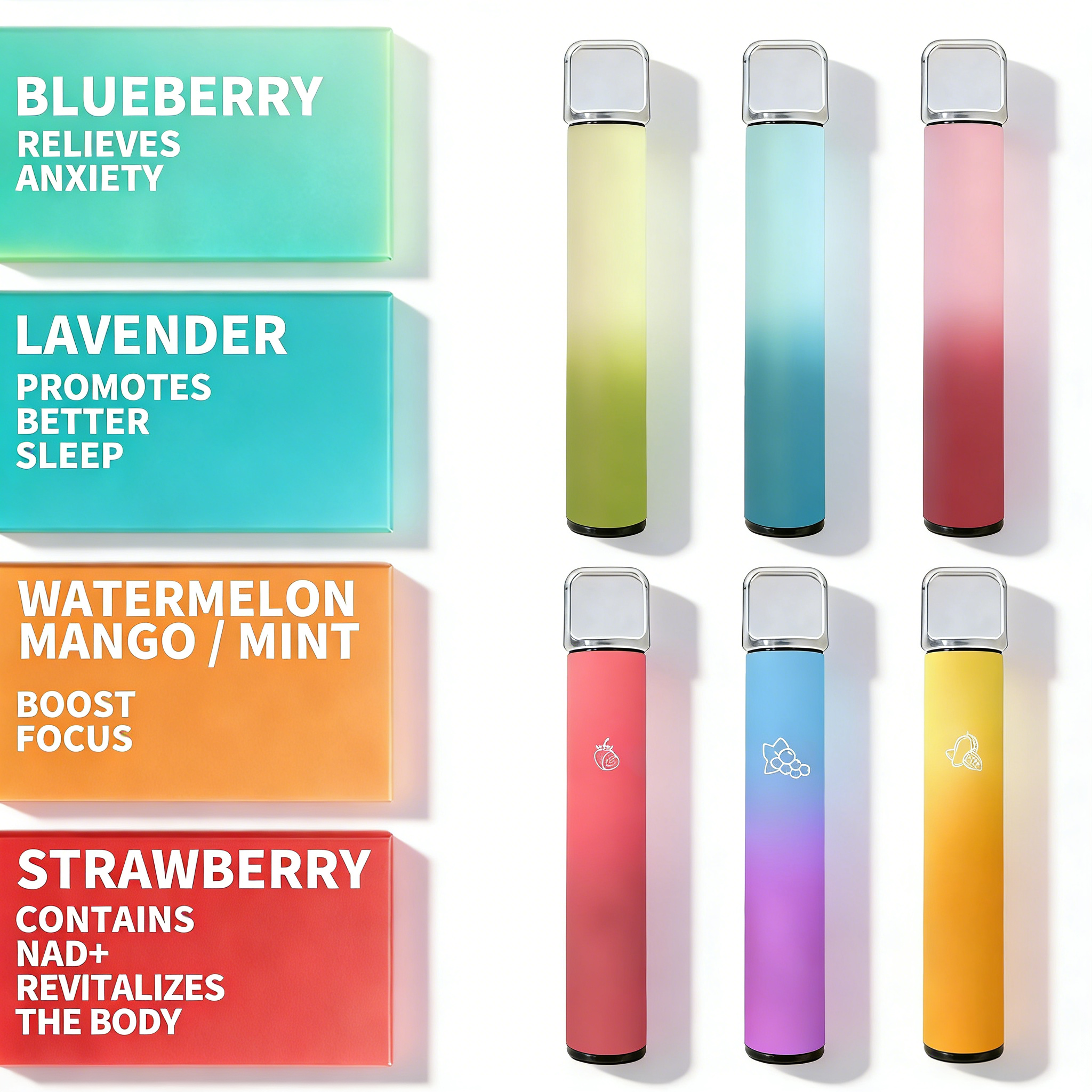 【Mix & Match Freely Rebirth-Neno】6 Flavors 900 uses More fuel&longer driving range Full Set Diffusers
